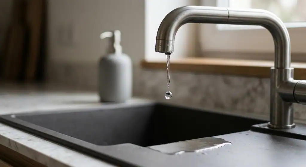 Leaky tap dripping water into sink representing wasted Google Ads budget
